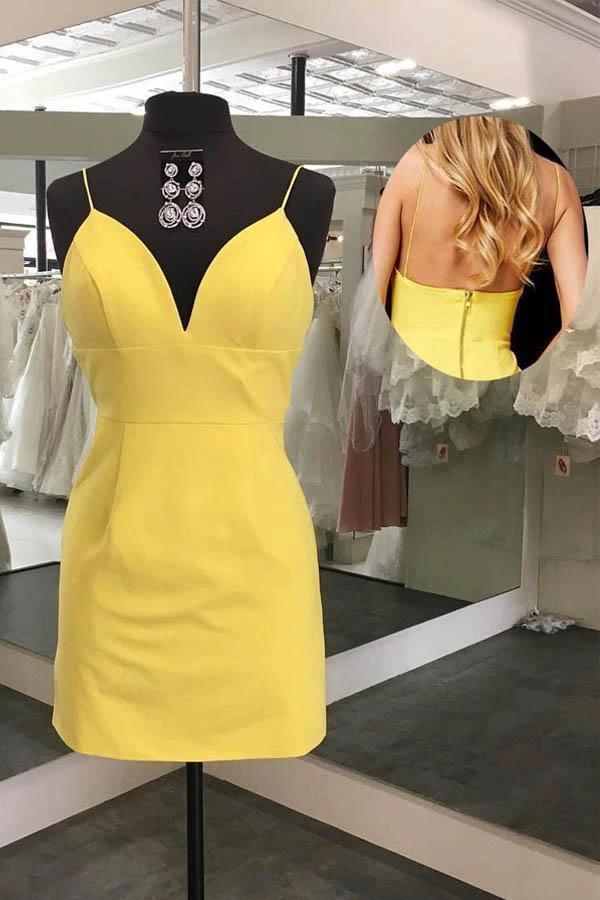 Simple Sheath V Neck Straps Red Mini Party Dress Homecoming Dress PD398 - Image 3