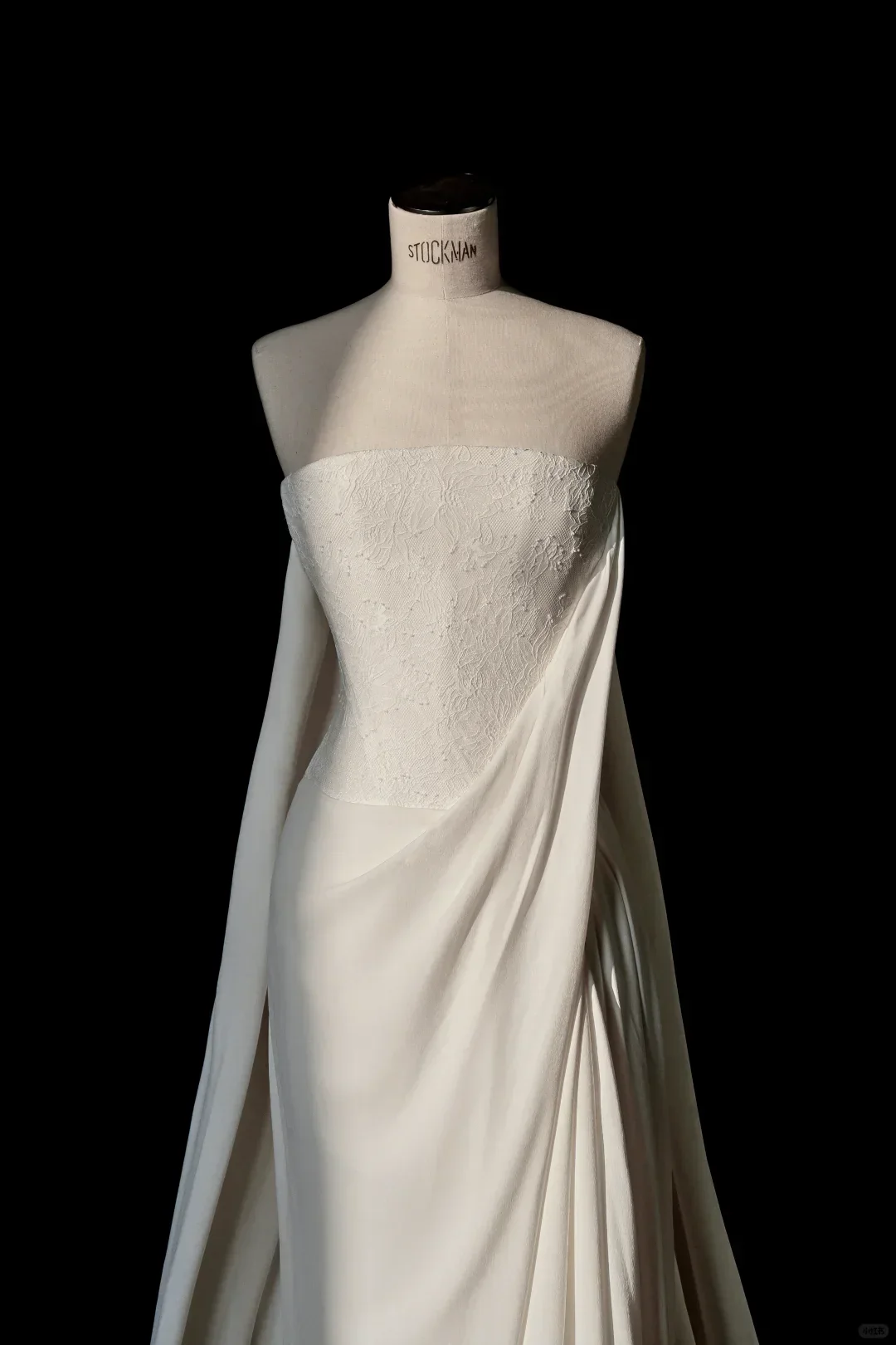 Simple Strapless Satin Lace Sheath Long Prom Dress White Evening Dress Y8689 - Image 3