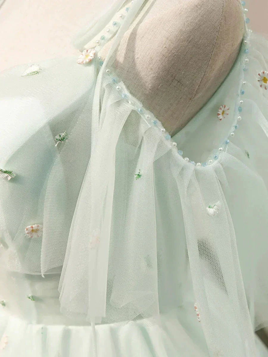 Simple Sweetheart Neck Tulle Short Dresses Puffy Green Homecoming Dresses Y2409 - Image 3