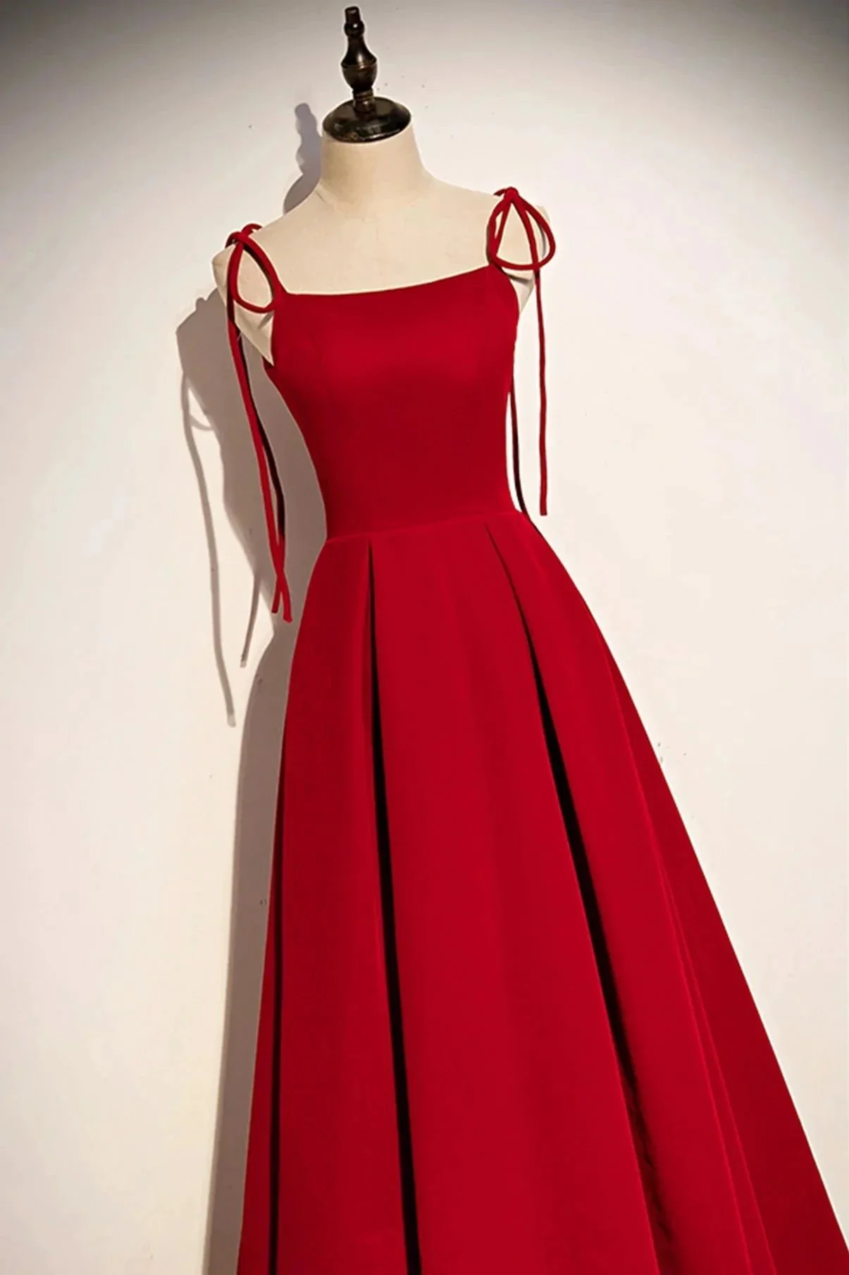 Simple velvet long A line prom dress evening dress s70 - Image 4