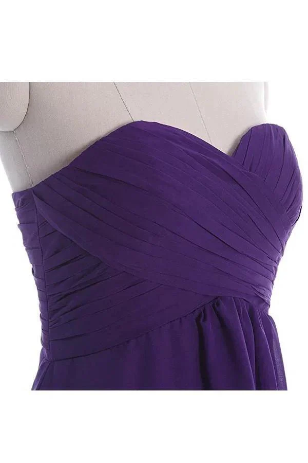 Simply Chiffon Strapless Bridesmaid Dress Homecoming Dress PG039 - Image 3