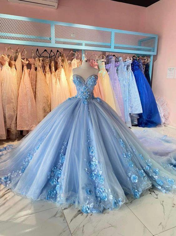 Sky Blue Sweetheart Quinceanera Dress with Appliques Sweet 16 Dress Ball Gown  Y1872 - Image 2