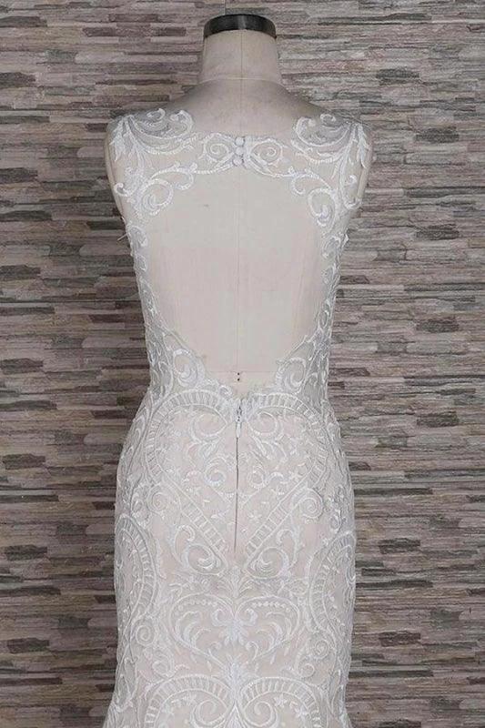 Sleek Square Neck Appliques Pretty Mermaid Elegant Wedding Dresses - Image 4