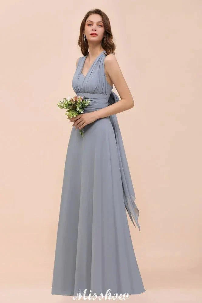 Sleeveless A-line Bridesmaid Dress Floor-Length Formal Dress - Image 3