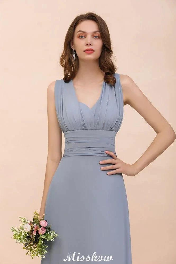 Sleeveless A-line Bridesmaid Dress Floor-Length Formal Dress - Image 4