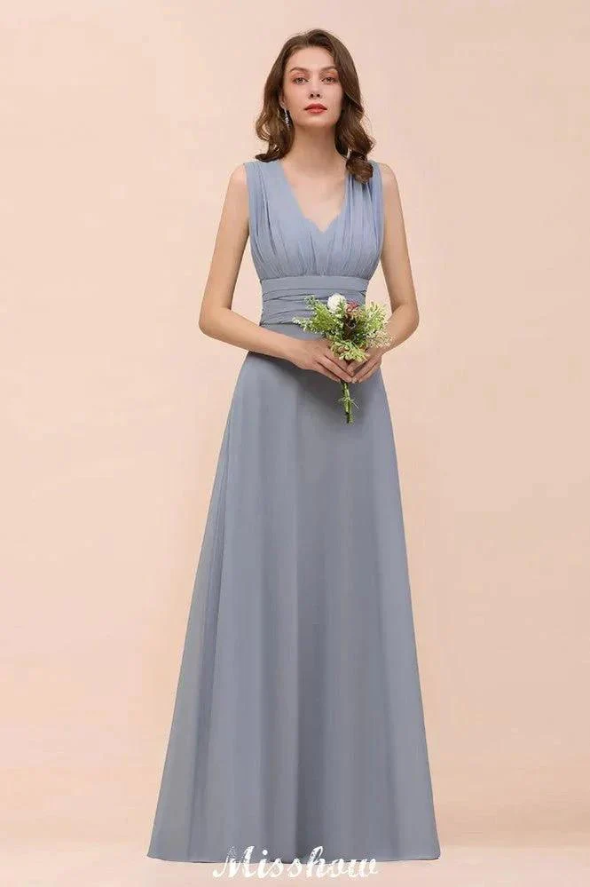 Sleeveless A-line Bridesmaid Dress Floor-Length Formal Dress - Image 5