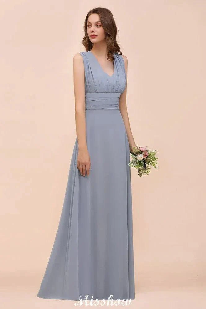 Sleeveless A-line Bridesmaid Dress Floor-Length Formal Dress - Image 6