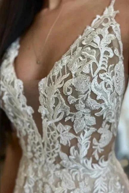 Sleeveless A-Line Floor Length Spaghetti Straps Wedding Dress - Image 2
