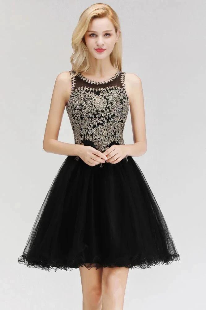 Sleeveless Aline Cocktail Party Dress Sparkly Beads Homecoming Dress - Image 7