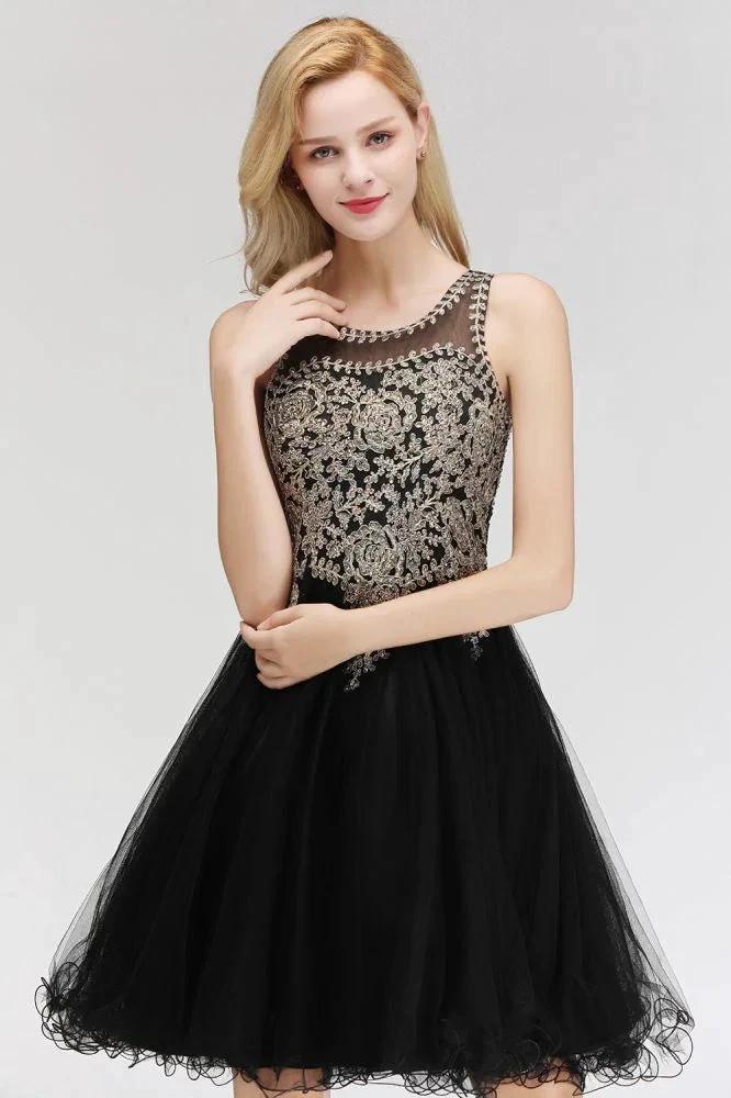 Sleeveless Aline Cocktail Party Dress Sparkly Beads Homecoming Dress - Image 9