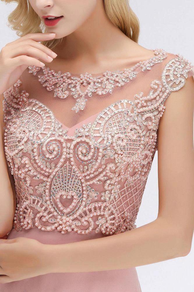 Sleeveless Aline Evening Maxi Dress Beading Crew Neck Party Dress Floor Length - Image 2