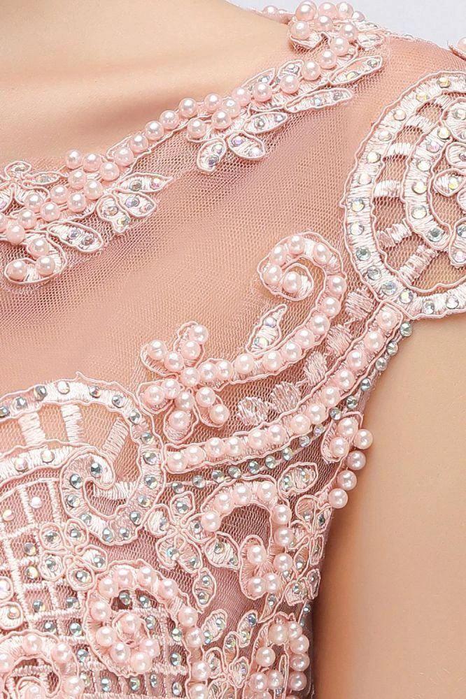 Sleeveless Aline Evening Maxi Dress Beading Crew Neck Party Dress Floor Length - Image 3
