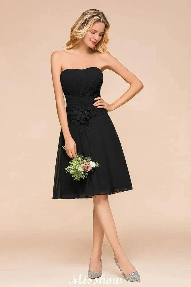 Sleeveless Black Tie Affair Special Occasion Dress Mini Bridesmaid Dress - Image 3