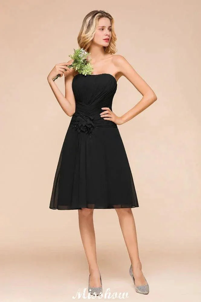 Sleeveless Black Tie Affair Special Occasion Dress Mini Bridesmaid Dress - Image 4