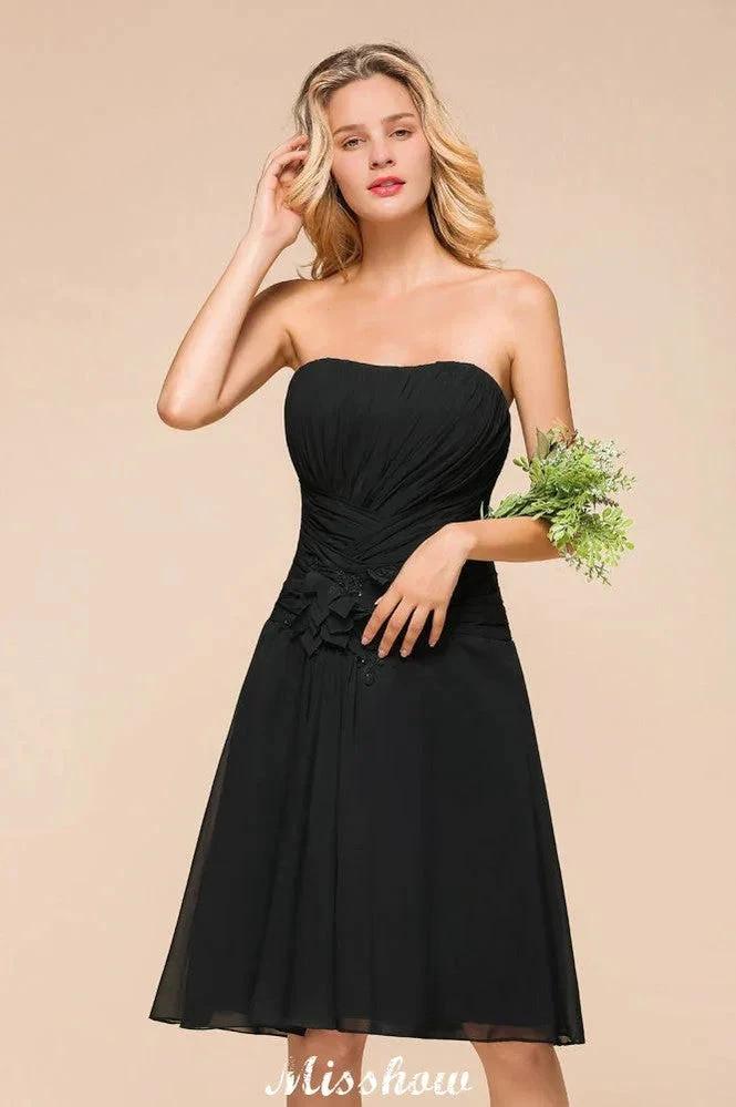 Sleeveless Black Tie Affair Special Occasion Dress Mini Bridesmaid Dress - Image 5