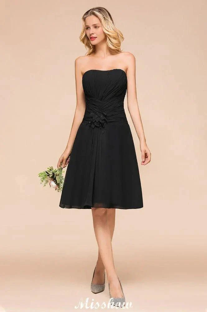 Sleeveless Black Tie Affair Special Occasion Dress Mini Bridesmaid Dress - Image 8