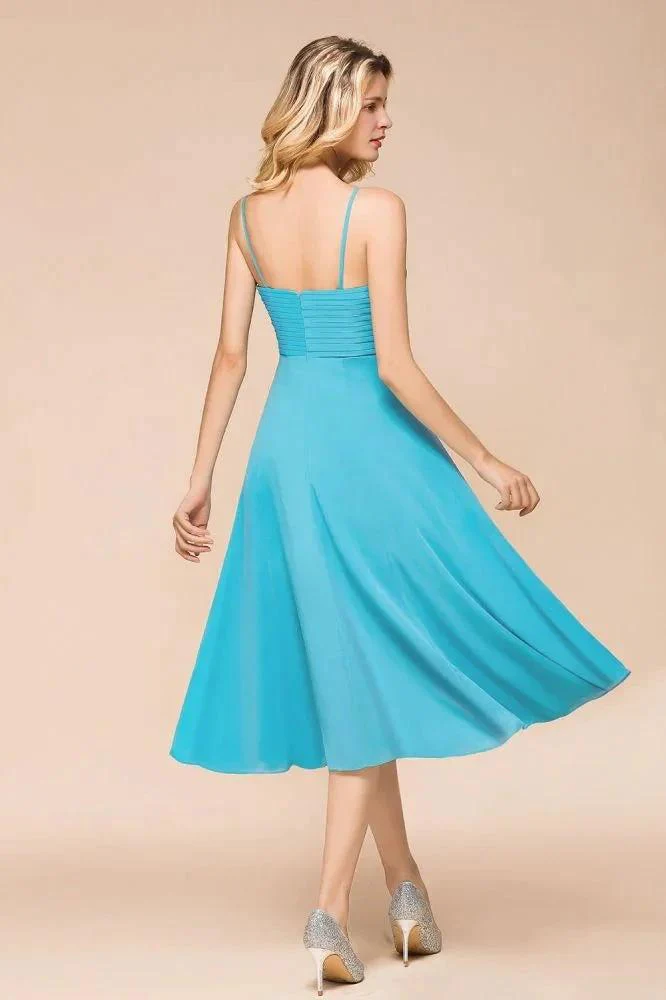 Sleeveless Chiffon Ankle Length Bridesmaid Dress Mini Beach Wedding Guest Dress - Image 2