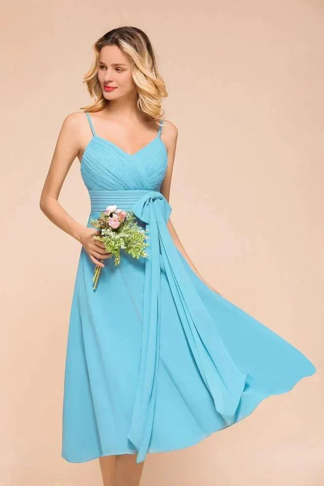 Sleeveless Chiffon Ankle Length Bridesmaid Dress Mini Beach Wedding Guest Dress - Image 7
