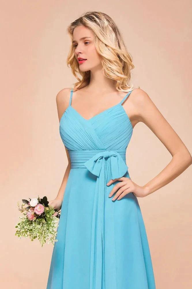 Sleeveless Chiffon Ankle Length Bridesmaid Dress Mini Beach Wedding Guest Dress - Image 8