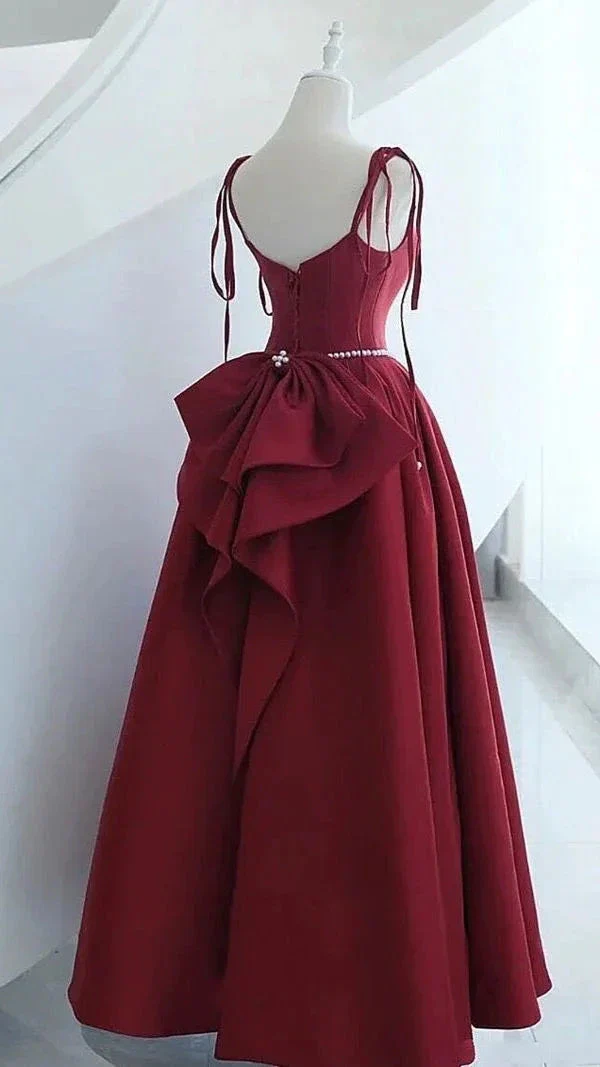 Sleeveless Evening Dress Satin A-Line Spaghetti Strap Square Collar Floor-Length Backless Formal Party Prom Gowns Y4989 - Image 2