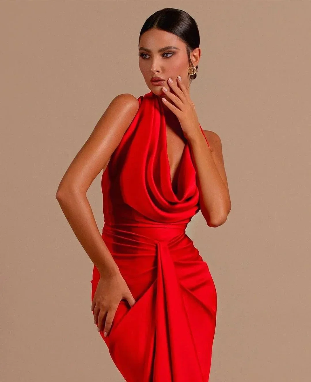 Sleeveless Halter Mermaid Prom Dress with Daring Open Back - Image 3