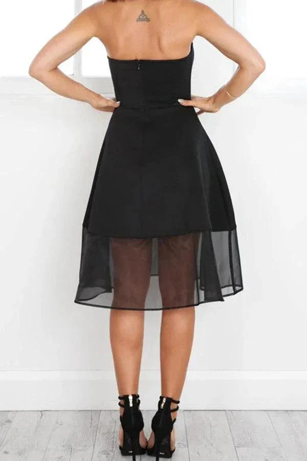 Sleeveless Newest A-line Knee-Length White Strapless Homecoming Dress PD442 - Image 3