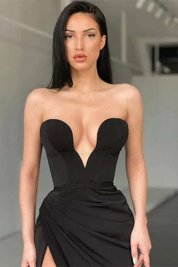 Sleeveless Sweetheart Front-Split Sexy Sweep-Train Prom Dress - Image 2