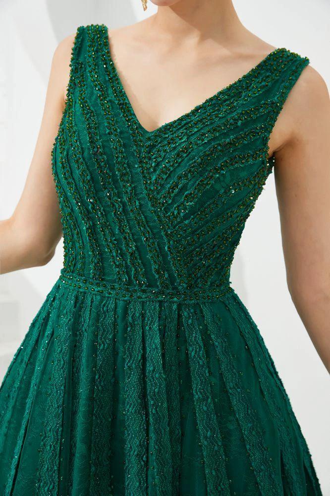 Sleeveless V-Neck aline Evening Swing Dress Backless Party Dress - Image 10
