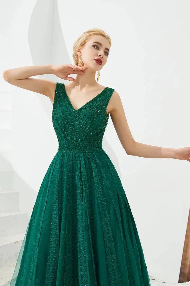 Sleeveless V-Neck aline Evening Swing Dress Backless Party Dress - Image 4