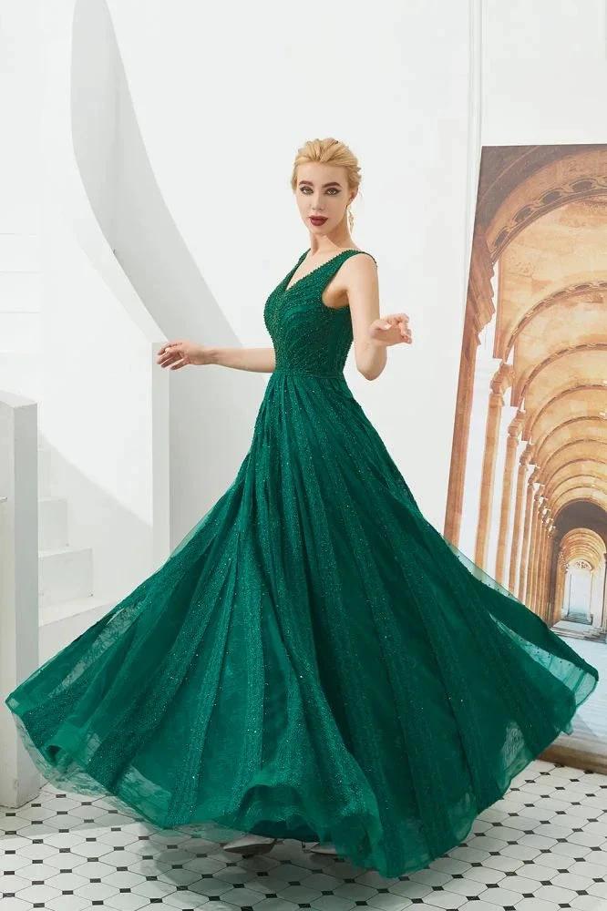 Sleeveless V-Neck aline Evening Swing Dress Backless Party Dress - Image 6