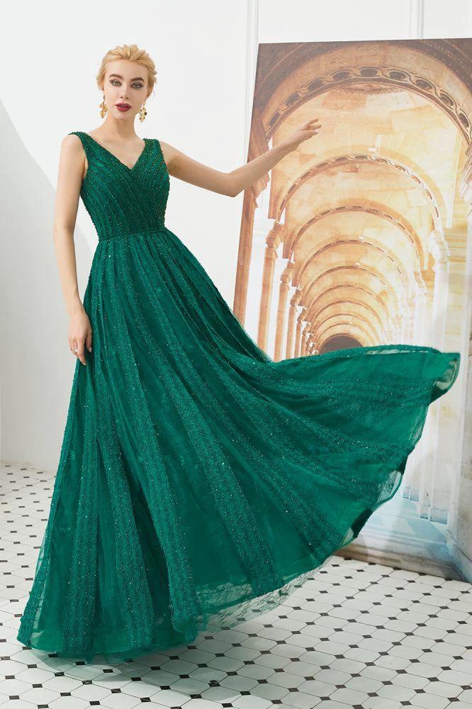Sleeveless V-Neck aline Evening Swing Dress Backless Party Dress - Image 7