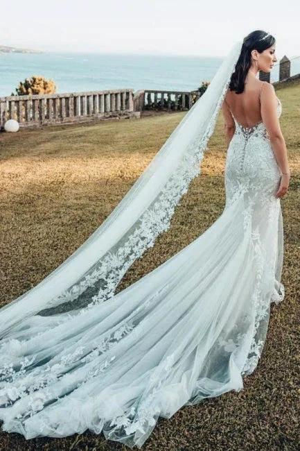 Sleeveless V-Neck Tulle Floor-Length Wedding Dress Lace - Image 7