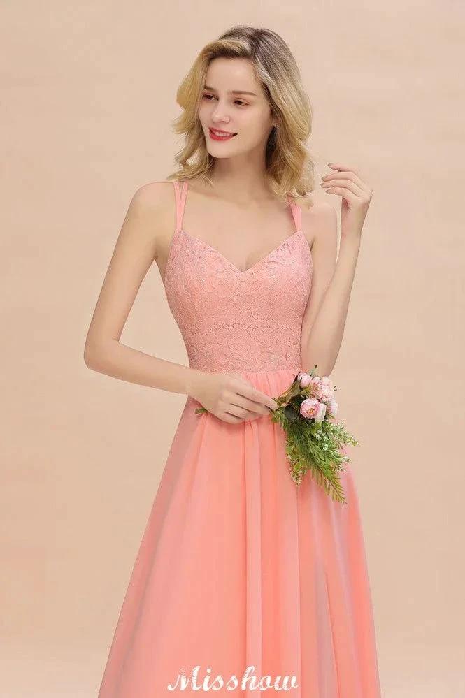 Spaghetti Slim Side Split Bridesmaid Dress Sky Blue V-Neck Wedding Party Dress - Image 6
