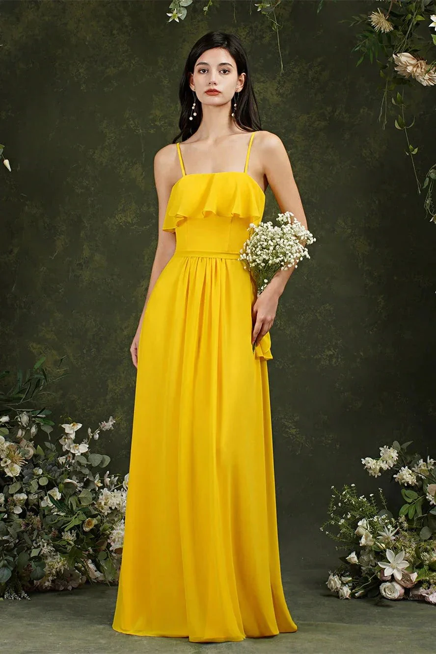Spaghetti Strapes Split Front Aline Tulle Long Prom dress - Image 10