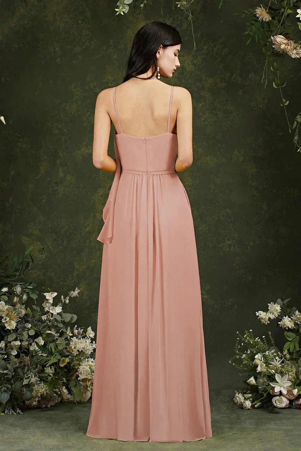Spaghetti Strapes Split Front Aline Tulle Long Prom dress - Image 5