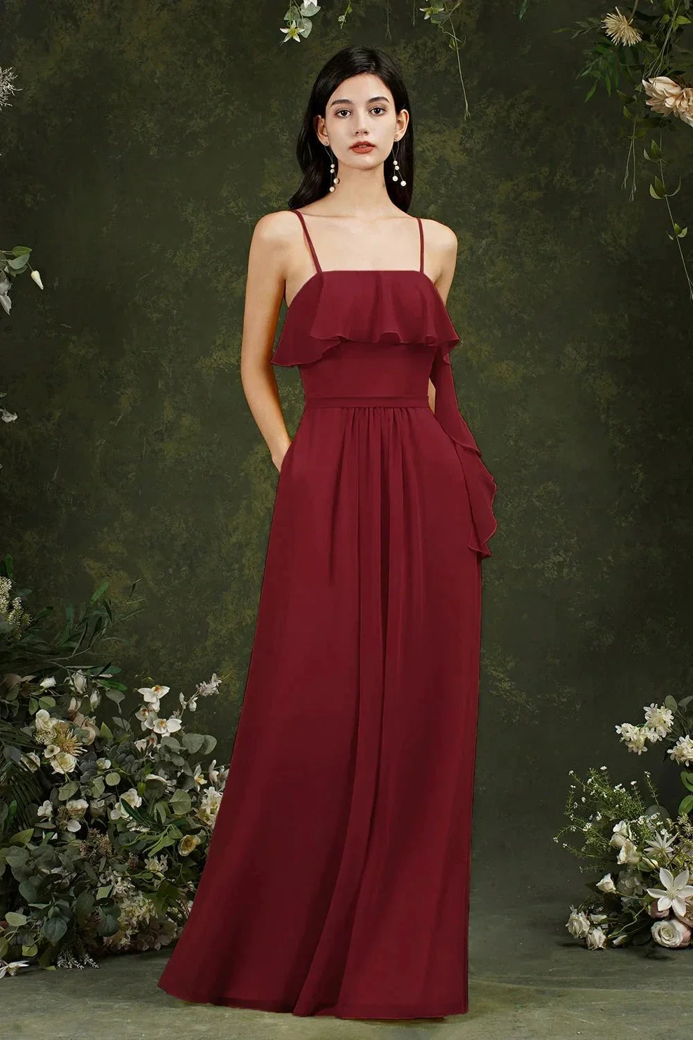 Spaghetti Strapes Split Front Aline Tulle Long Prom dress - Image 7