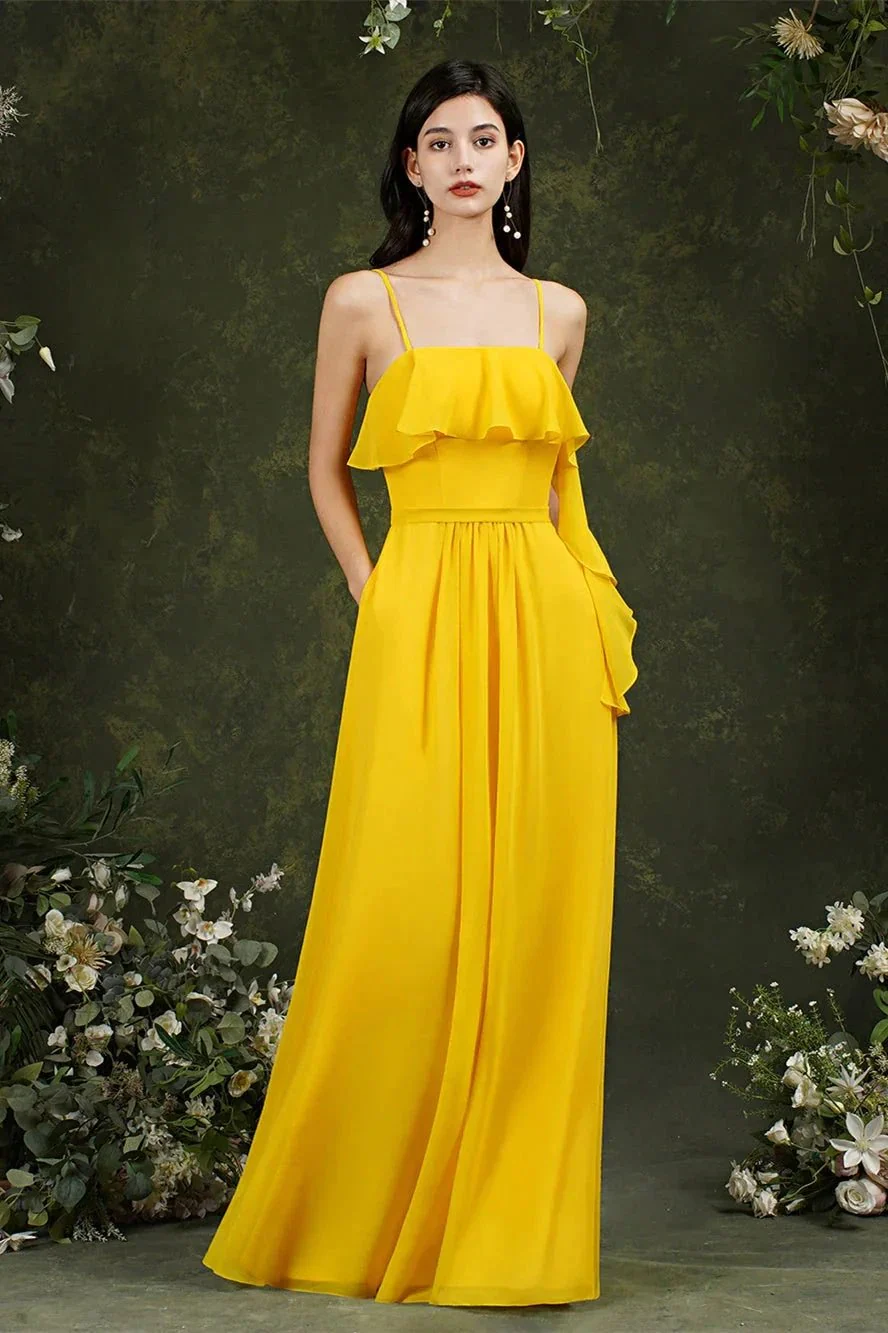 Spaghetti Strapes Split Front Aline Tulle Long Prom dress - Image 8