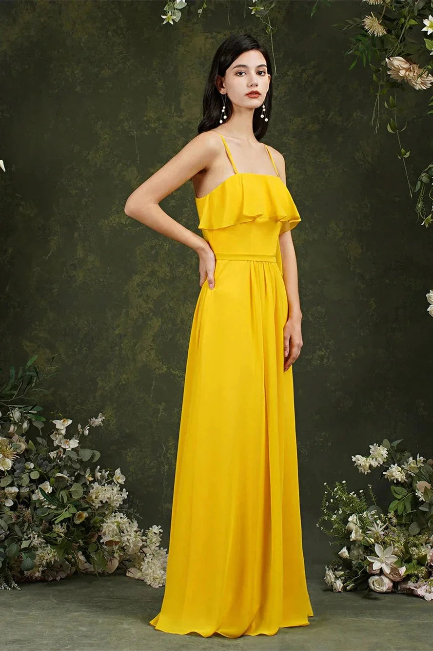 Spaghetti Strapes Split Front Aline Tulle Long Prom dress - Image 9