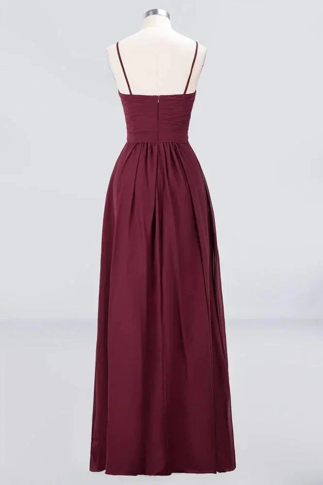 Spaghetti-Straps Backless Bridesmaid Dress  Ruffles Chiffon Wedding Party Dress - Image 2