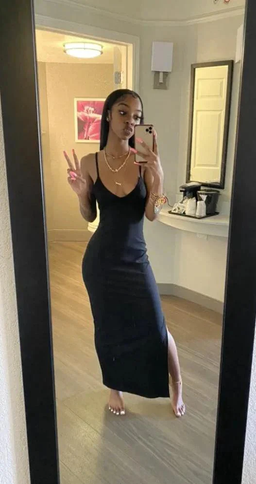 Spaghetti Straps Black Maxi Dress Sexy Evening Dress Y320 - Image 2