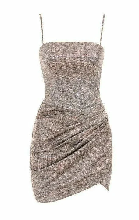 Spaghetti Straps Bodycon Dress Sexy Homecoming Dress Y1970 - Image 2