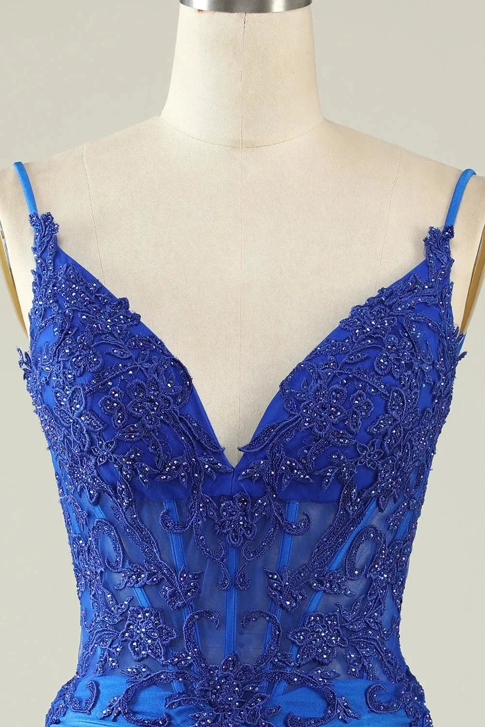 Bodycon Dark Green Spaghetti Straps Corset Homecoming Dress with Beading - Image 9