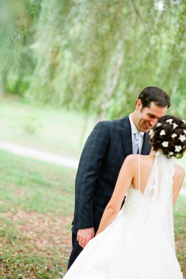 Spaghetti Straps Floor-Length Ivory Wedding Dress With Lace  WD117 - Image 4