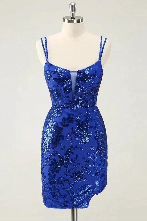 Spaghetti Straps Tight Orange Homecoming Dress Short Prom Dress PD525 - Image 10