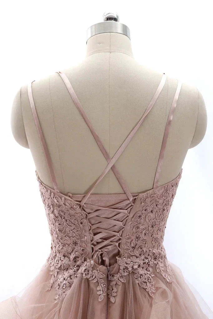 Spaghetti Straps Lace Tulle Homecoming Dress Vintage Party Formal Gown Y2584 - Image 4