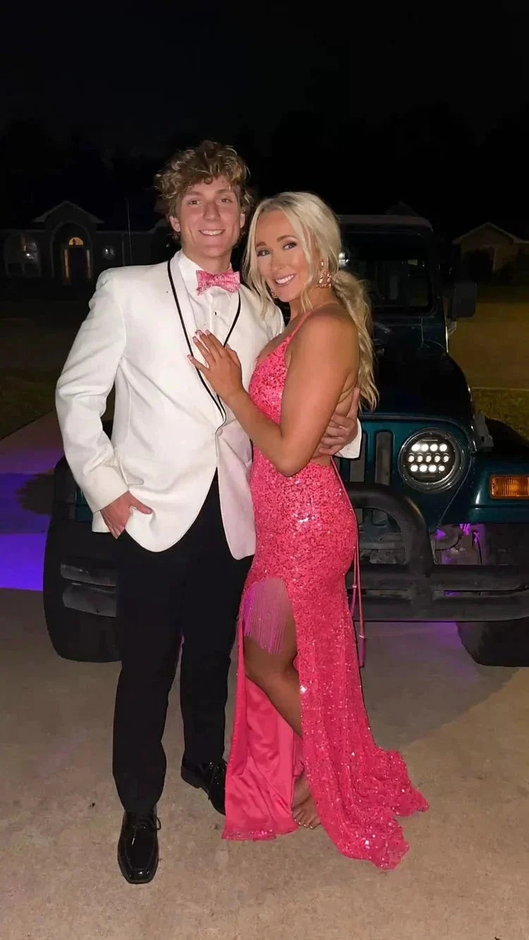 Spaghetti Straps Long Prom Dress With Lace-up Back Sequins Evening Dress Y35 - Image 2