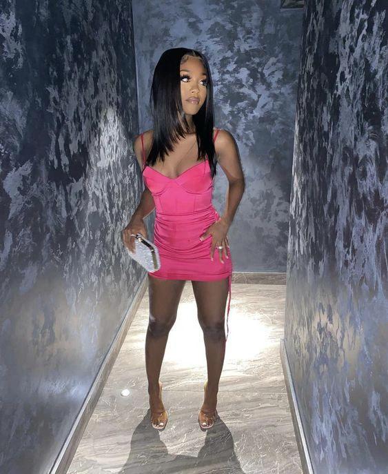 Spaghetti Straps Mini Dress Cute Homecoming Dress Y25 - Image 2