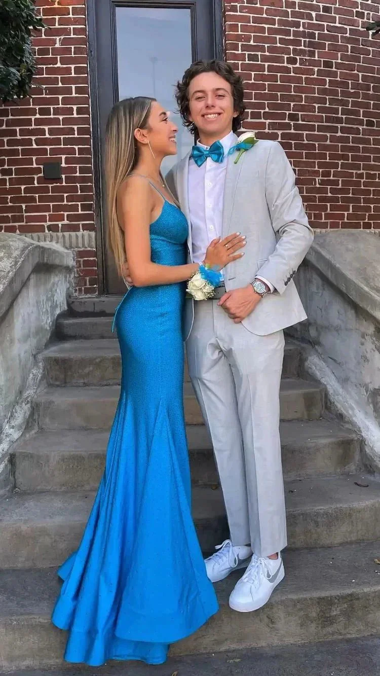 Spaghetti Straps Peacock Color Mermaid Prom Dress,Charming Evening Gown Y1602 - Image 2