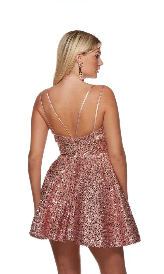 Off The Shoulder Cocktail Dresses Shiny Party Dresses SYH84 - Image 2