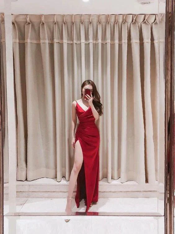 Spaghetti Straps Simple Prom Dress Sexy Evening Gown Y715 - Image 2